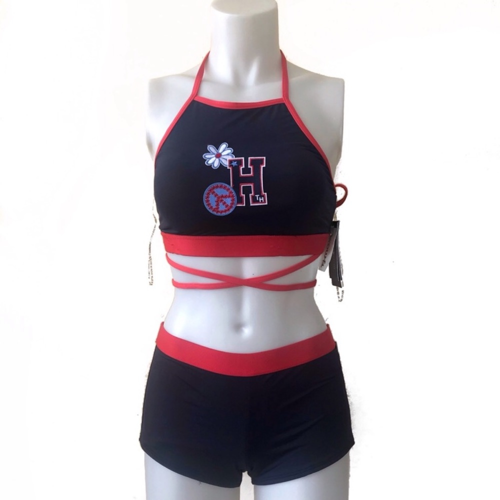 NWT Tommy Hilfiger Navy Halter Neck Bikini